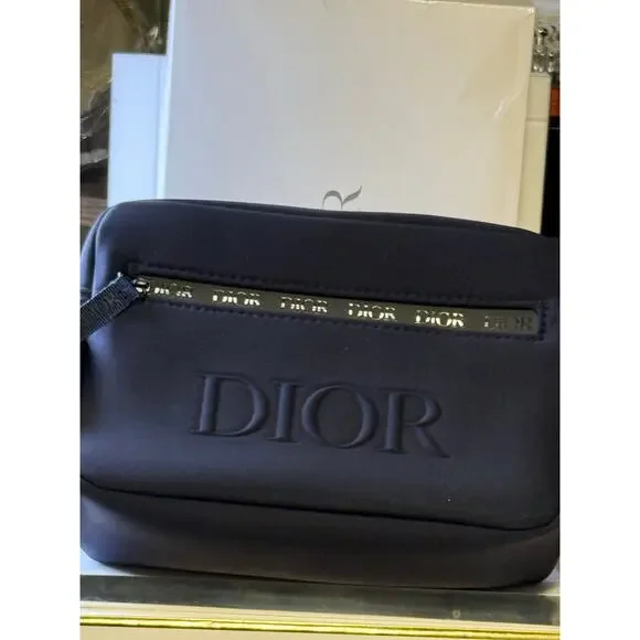 Dior Beauty travel Bag in navy blue scuba material - Limited Edition- NEW in BOX - Picture 5 of 5